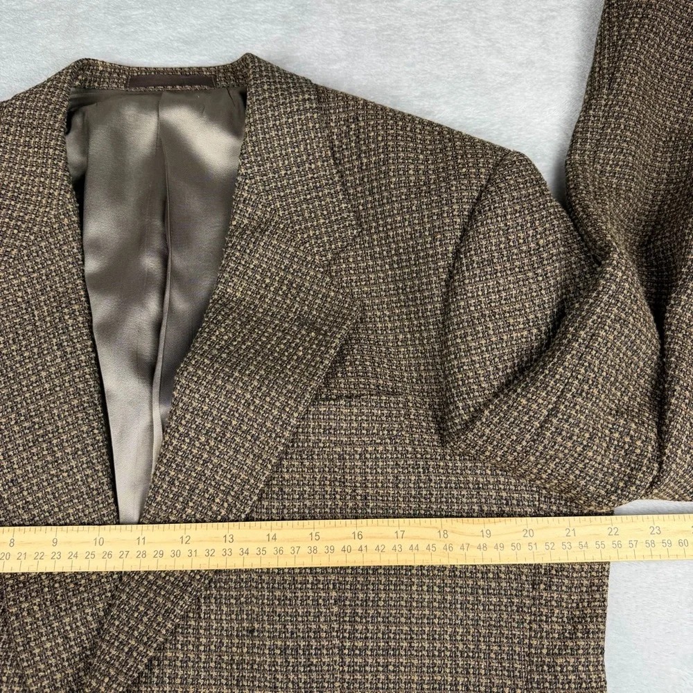 Tallia Uomo Men’s Blazer Brown Tweed Barleycorn Sport Coat Size 44R
